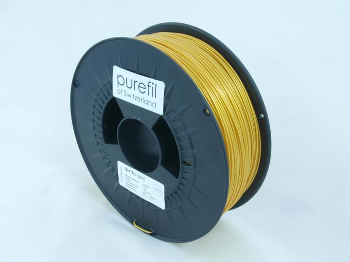 Actual product image Purefil Filament (bioTEC, 1.75 mm, 1000 g, Gold)