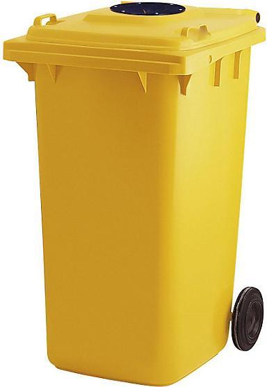 Immagine prodotto Vepa Bins Bidone per rifiuti in plastica, con foro d'inserimento, giallo. (240 l)