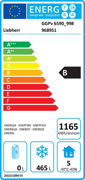 Energy Label Liebherr GGPV-6590-21 (Stand-alone, 465 l)