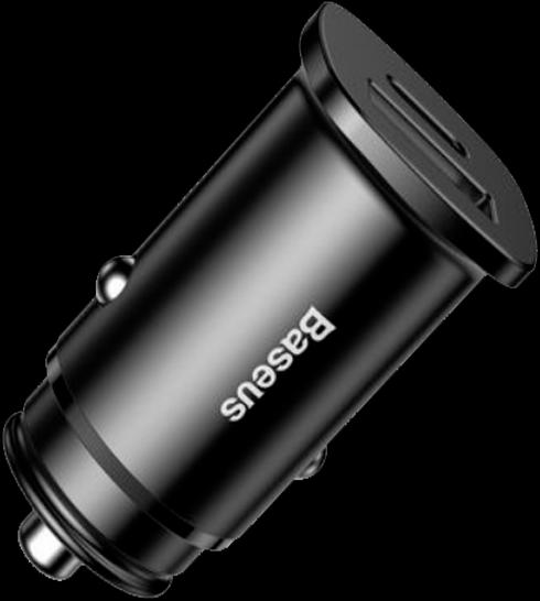 Actual product image Baseus Square metal A+A 30W Dual QC3.0 Quick Car Charger Black