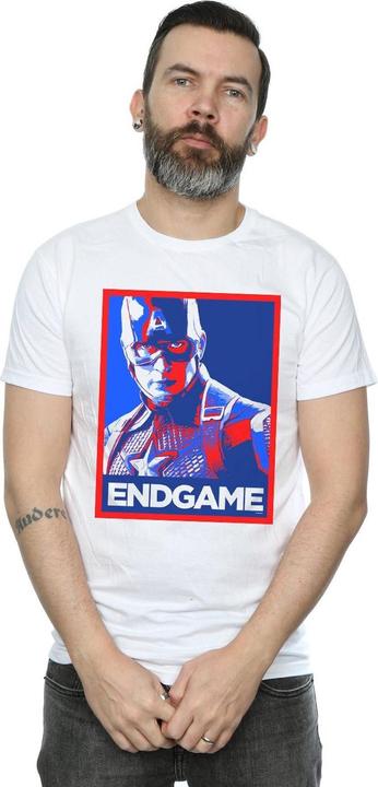 Actual product image Mens Avengers Endgame Captain America Poster T-Shirt (4XL)