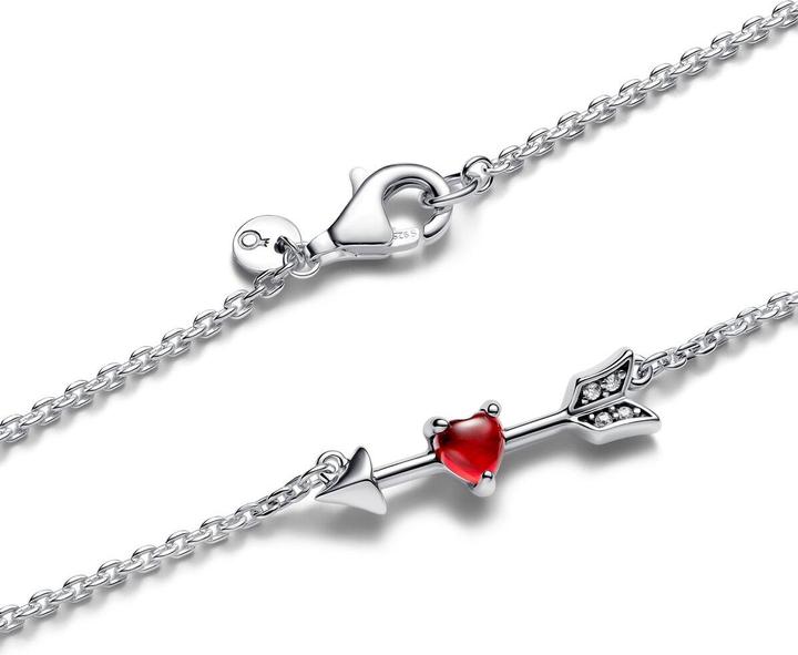Immagine prodotto Pandora Collana Cuore con ciondolo Freccia e vetro di Murano (Argento 925)