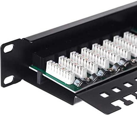 Produktbild Netrack 104-01 patch panel 19 24-jungtys cat. 5e UTP, with shelf (U/UTP, CAT5e, 0.05 m)