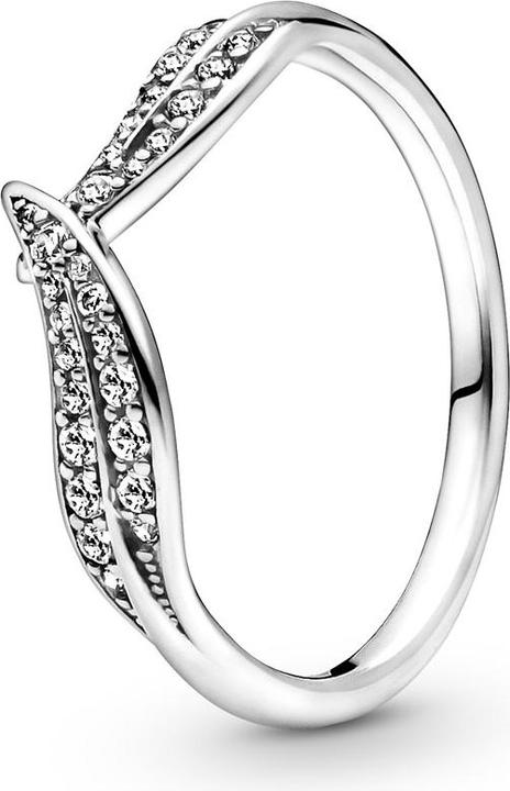 Actual product image Pandora Ring Sparkling Leaves (54, 925 Silver)