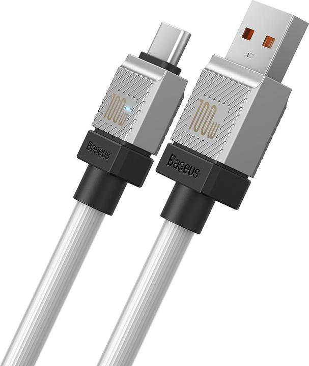 Actual product image Baseus Cable USB do USB-C CoolPlay 100W 2m (white) (2 m, USB 3.2 Gen 1)