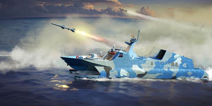 Actual product image Trumpeter PLA Navy Type 22 Missile Boat