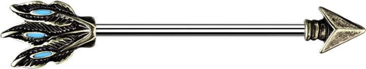 Produktbild Star Piercing Barbell altgold Tribal Pfeil (Chirurgenstahl 316L, Messing)
