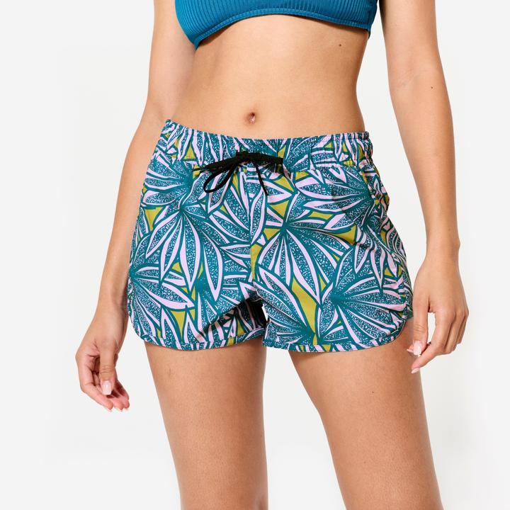 Olaian Boardshorts Damen Tini Flow blau/violett (40, 42)