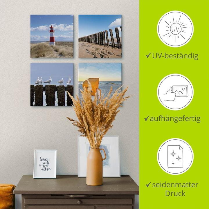 Actual product image Artland Lighthouse Sylt Beach Seagulls beach chair K2YI (20 x 20 cm)
