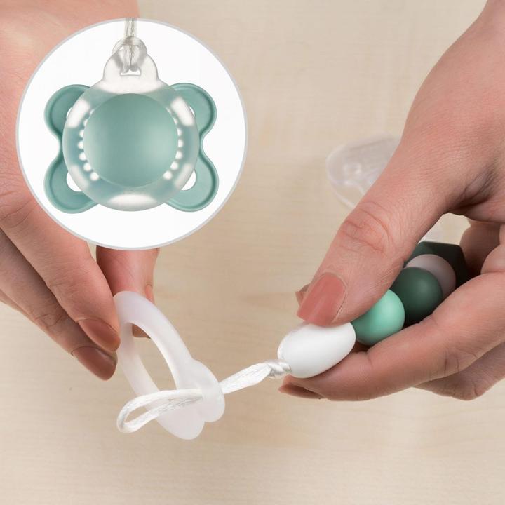 Produktbild MiaMia Schnullerketten Schnullerkette mit Silikon-Perlen & Gummiring inkl. (2 x)