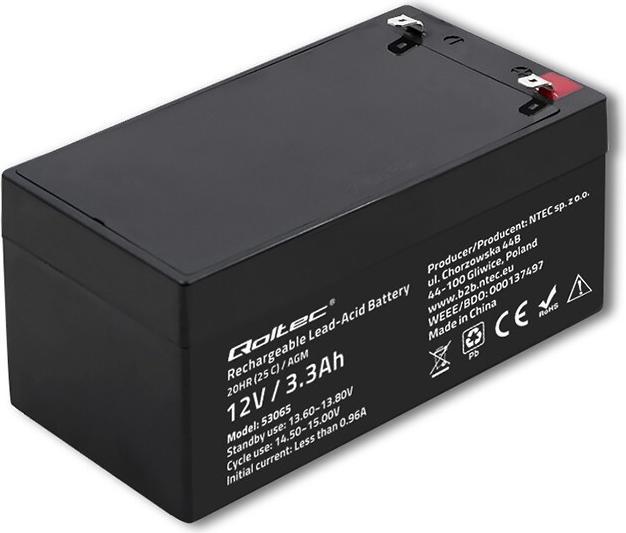 Actual product image Qoltec AGM 53065 (12 V, 3.30 Ah)