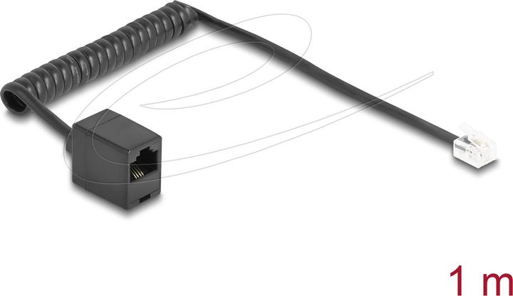 Productafbeelding Delock Telefoonkabel / spiraalkabel RJ11 stekker naar RJ45 aansluiting