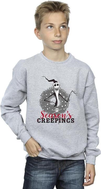 Actual product image Disney Boys The Nightmare Before Christmas Seasons Creepings Wreath Sweatshirt (140, 146)