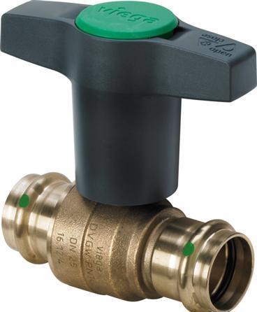 Viega Easytop ball valve 54mm m/m - Easytop, model 2275, silicone bronze