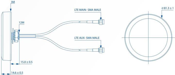 Produktbild Teltonika Antenne - Mobiltelefon - 2,5 dBi (Main) (3G, GSM)
