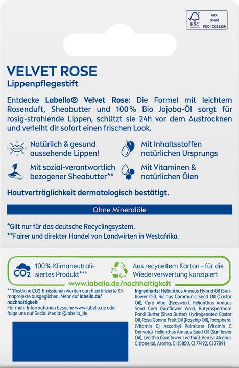 Produktbild Labello Velvet Rose (Pflegestift, 154 ml)