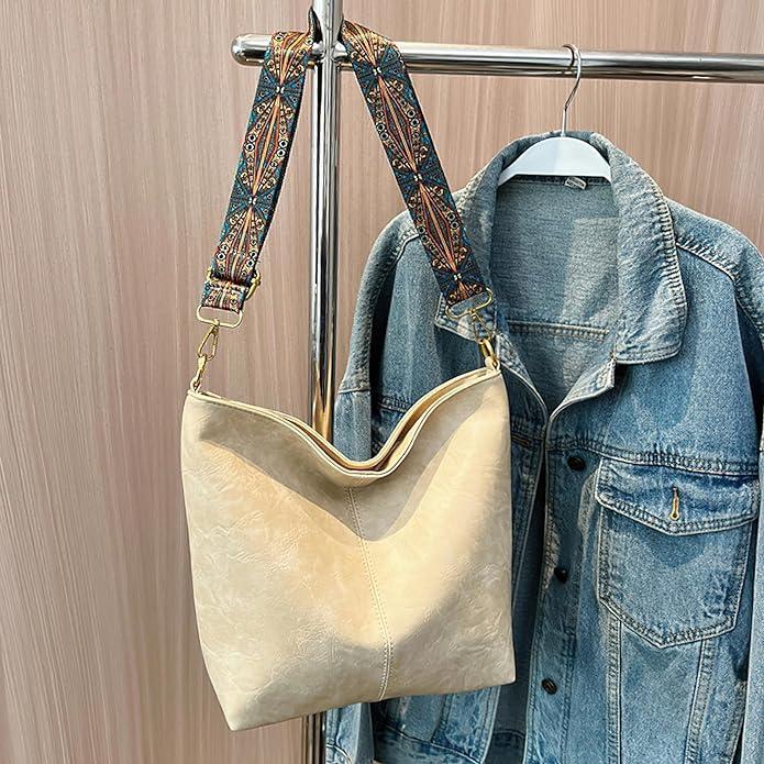 Produktbild Only-Bags.Store Vintage grosse Kapazität Hobo Tasche, Retro-Schulter-Tasche, Frauen Bohemian Handtasche & Geldbörse