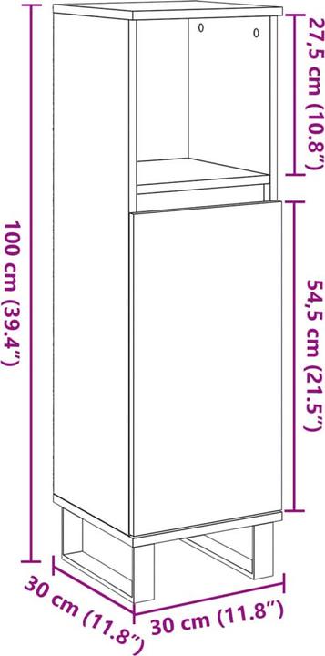 Produktbild VidaXL Badschrank -Optik (30 x 30 x 100 cm)
