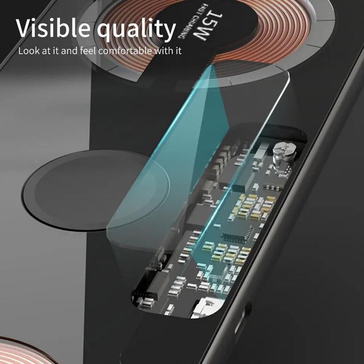 Produktbild PhoneLook 3in1 futuristische wireless MagSafe Ladestation Cyberpunk 2x 15W für iPhone, AirPods & Qi Smartphone