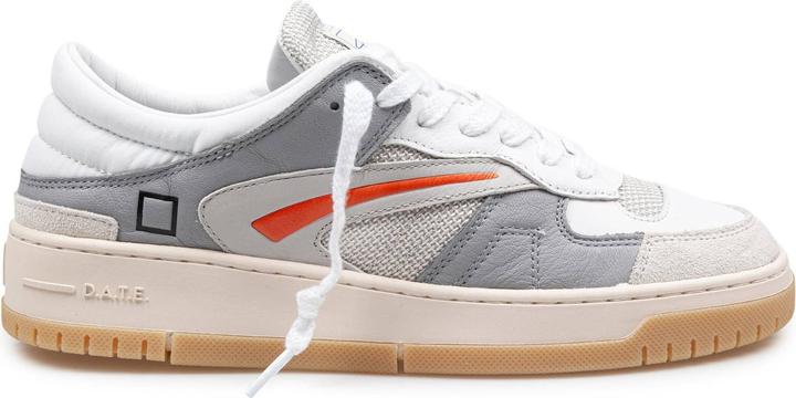 Produktbild D.a.t.e. D.a.t.e torneo collar net leather sneakers white and grey (44)