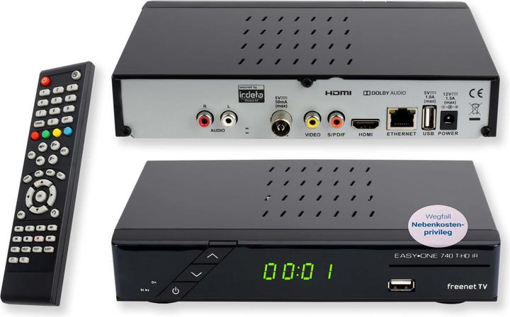 Productafbeelding Sky Vision SET-ONE EasyOne 740 HD IR HDTV DVB-T2 ontvanger met freenet TV (DVB-T2, DVB-T, CI+ slot)
