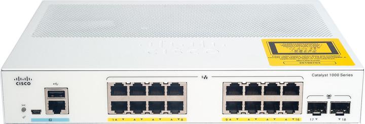 Actual product image Cisco 16 Port Rail PoE+ Switch C1000-16P-2G-L (16 Ports)