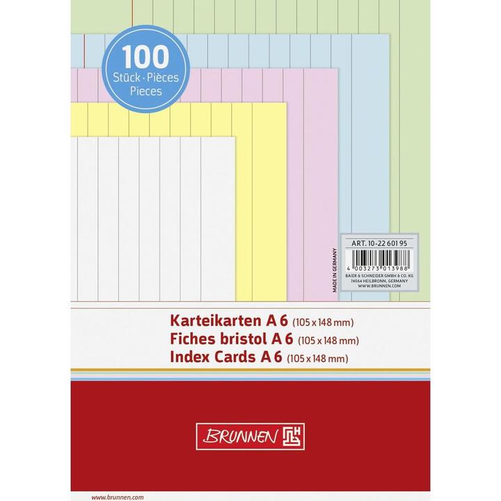 Produktbild Karteikarten (A6, 180 g/m², 100 x)