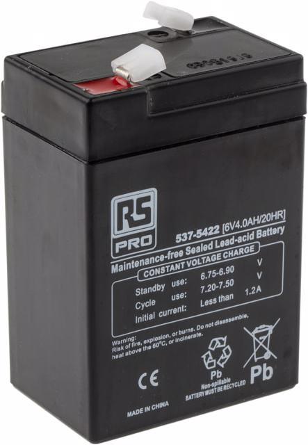 Rs Pro RS Batterie au plomb scellée (6 V, 4000 mAh)