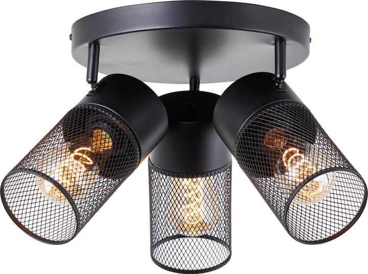 Image du produit Brilliant Kamolo Spotrondell 3flg noir mat (E27)