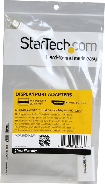 Image du produit StarTech Convertisseur Mdp Vers HDMI - 4k (Mini DP, 15 cm)