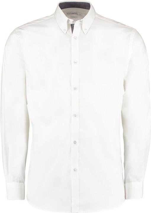Actual product image Kustom Kit Mens Premium Contrast Oxford Long-Sleeved Shirt (M)
