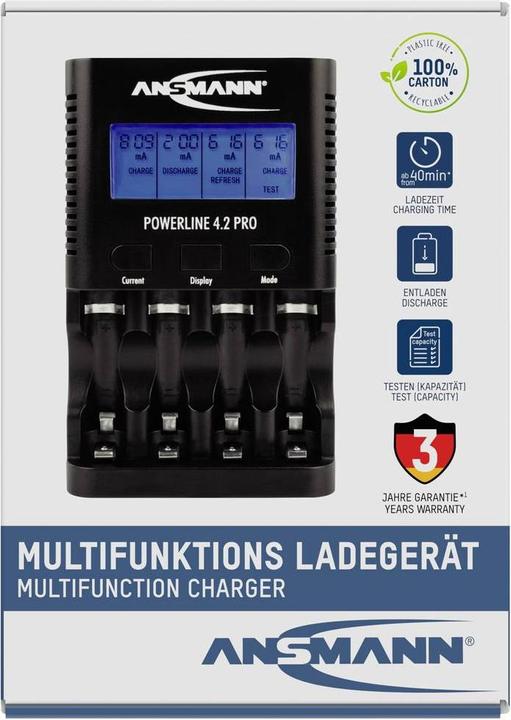 Immagine prodotto Ansmann Powerline 4.2 Pro (1 pz., HR03, Caricabatterie senza batteria)