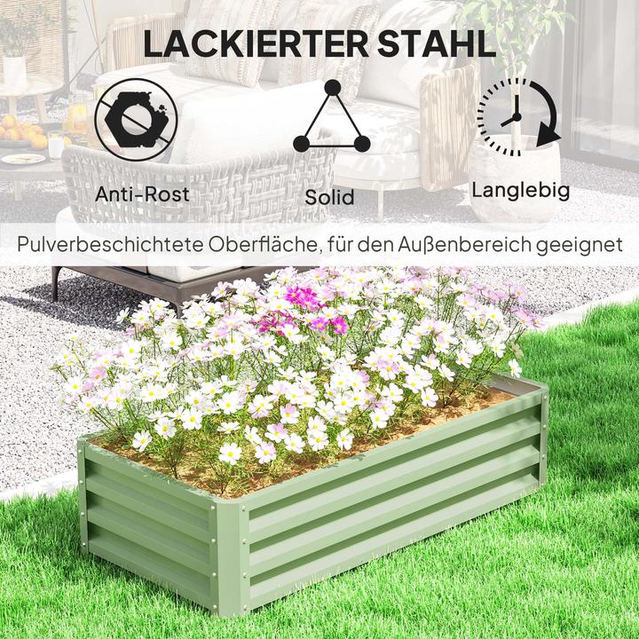 Actual product image Outsunny Hochbeet Verzinkter Stahl Grün