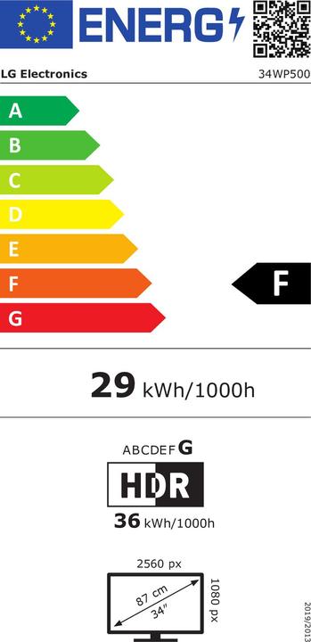 Energie-Label LG UltraWide 34WP500-B (2560 x 1080 Pixel, 34.10")