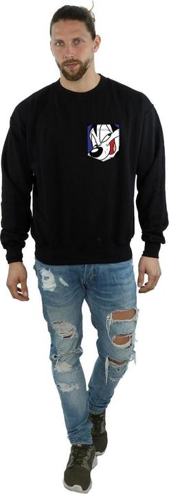 Produktbild Looney Tunes Pepe Le Pew Face Faux Pocket Sweatshirt (XL)