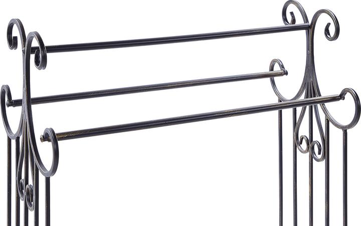 Image du produit Beliani Porte-serviettes aspect antique noir 60 x 90 cm sur pied 3 bras GLADIS