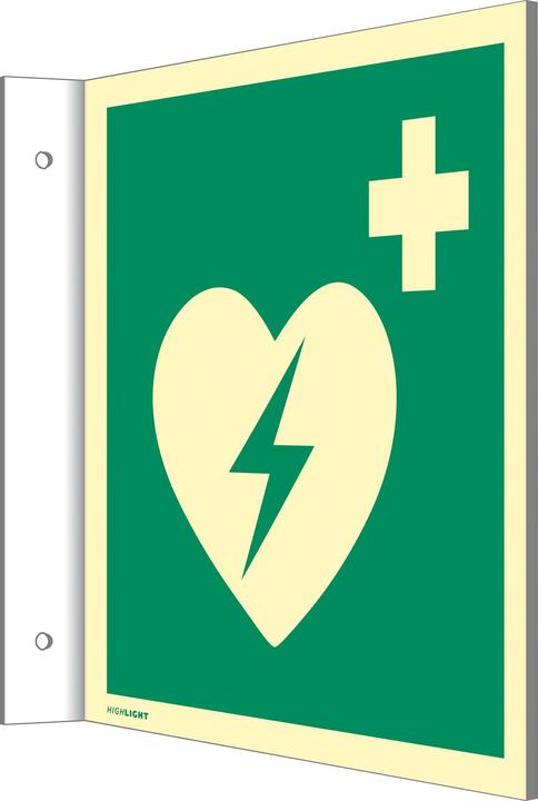 Actual product image Moravia Rescue sign car. ext. defibrillator flag sign plastic, 148x148mm