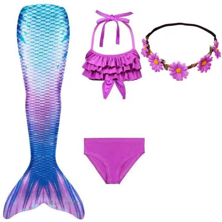 Actual product image Out of the blue Magischer Meerjungfrau Badeanzug mit Bikini und Monofin Monoflosse 5-teilig 130 cm (130 C)