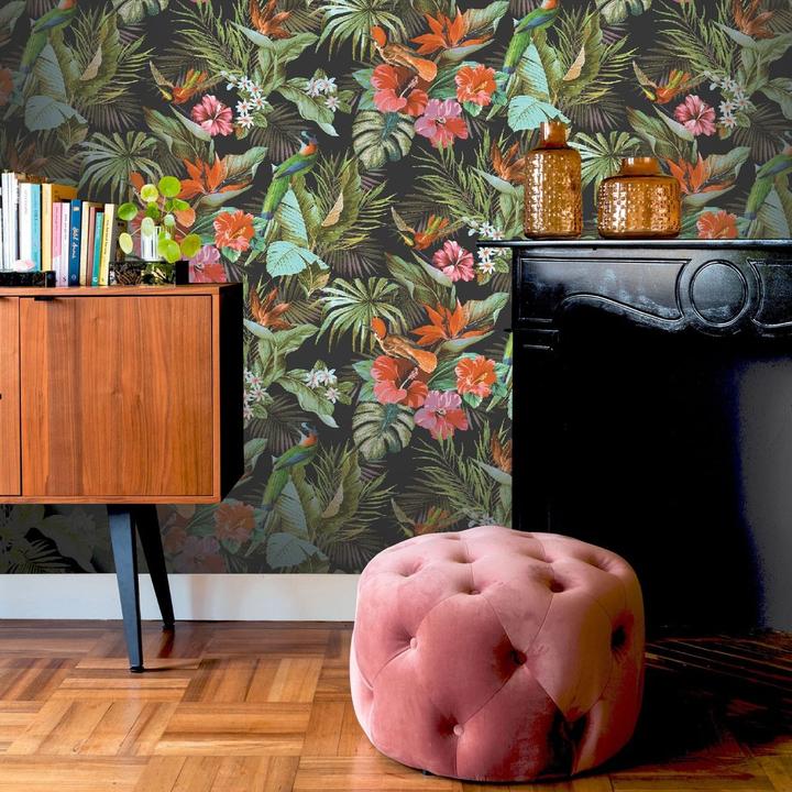 Actual product image Rasch Paradise Birds Heavyweight Vinyl Textured Wallpaper