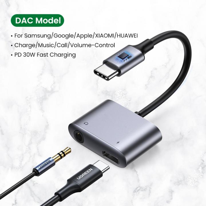 Productafbeelding Ugreen Adapter voor hoofdtelefoon (USB Type C, 3,5 mm aansluiting)