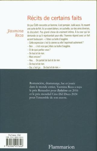 Produktbild Récits de certains faits (Französisch, Reza Yasmina, 2024)