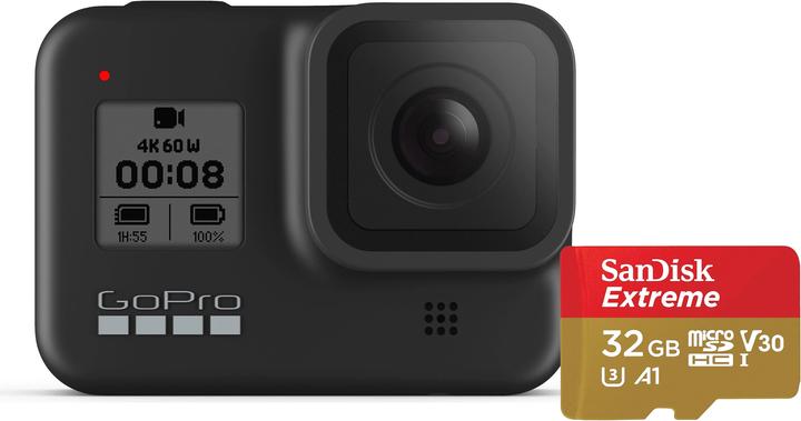 Image du produit GoPro Hero 8 Black incl. 32GB SD (60p, 4K, WiFi, Bluetooth)