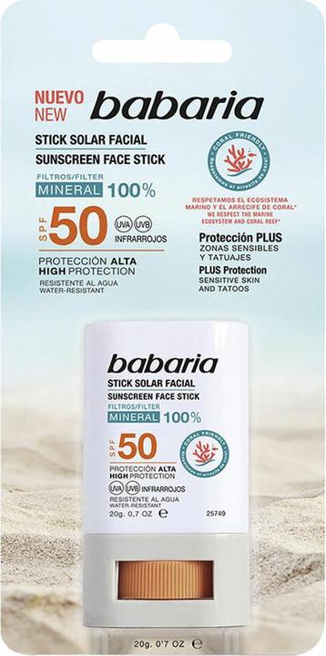 Actual product image Babaria SUNSCREEN STICK SPF50 20GR (Sun stick, SPF 50, 20 g)