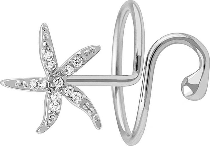 Star Piercing Ring silber mit Seestern (54)