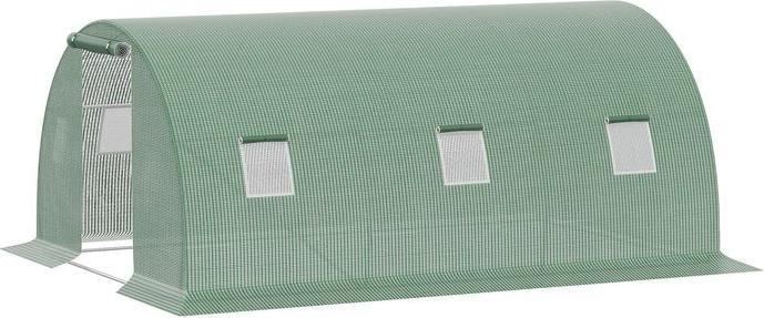 Produktbild Swisshandel24 Foliengewächshaus 4,5 x 3 m mit 6 Fenster Dunkelgrün