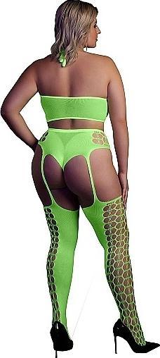 Immagine prodotto Ouch! Two Piece with Crop Top and Stockings - Green - XL/XXXXL (XL, XXL, 3XL)