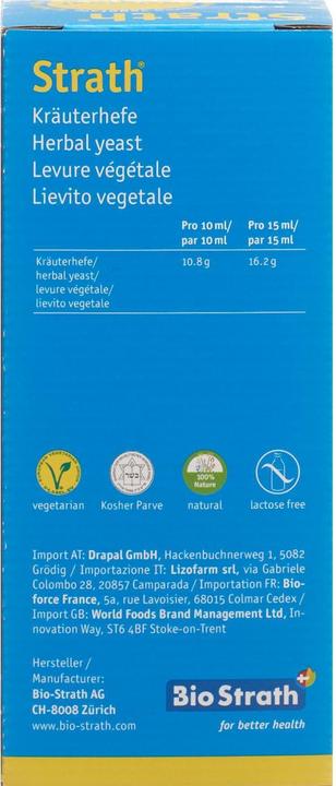 Nutritional values and ingredients Strath Herbal Yeast (1 Piece, Liquid, 515 g)