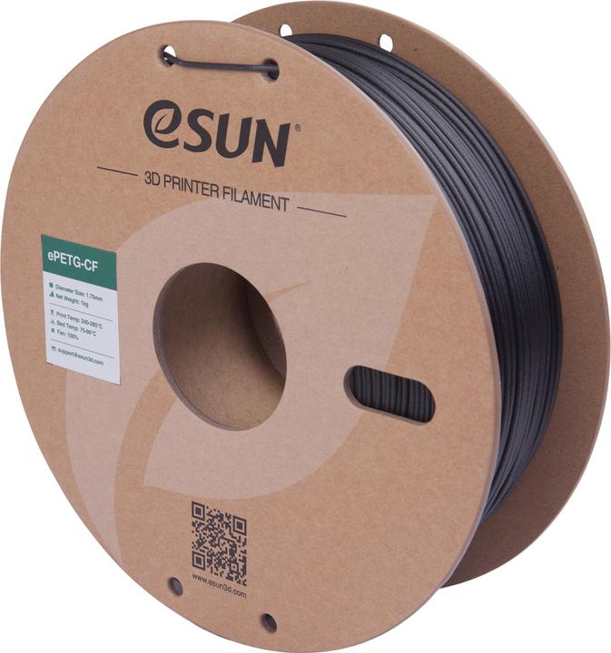 Produktbild eSUN ePETG-CF Carbon Schwarz Filament 1.75mm 1Kg (PETG, 1.75 mm, 1000 g, Schwarz)