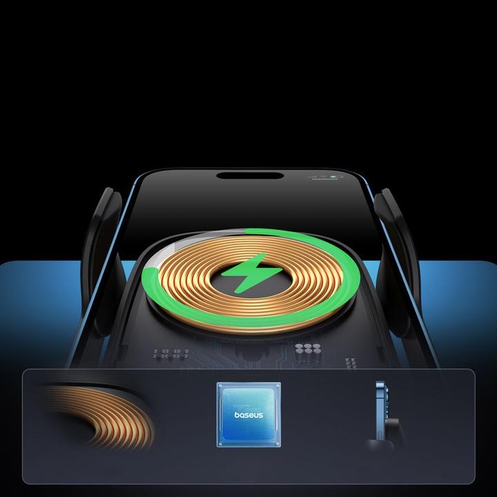 Actual product image Baseus Wireless Charging Car Mount MilkyWay Pro 15W (black)