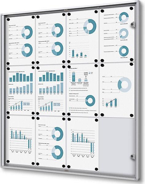Actual product image eurokraft basic Indoor Info Showcase (Magnet board, Bulletin board, 93.5 x 96.5 cm)